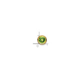14k Yellow Gold Peridot Stud Earrings, Round Bezel Set August Birthstone Jewelry