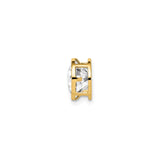 14k Yellow Gold Stud Earring with Cubic Zirconia, Round Bezel Setting, Minimalist Design for Women