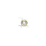 14k Yellow Gold Stud Earring with Cubic Zirconia, Round Bezel Setting, Minimalist Design for Women