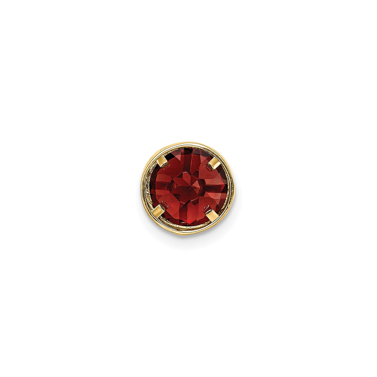 14k Yellow Gold Garnet Pendant with Star or Leaf Cut Bezel Setting, January Birthstone Jewelry
