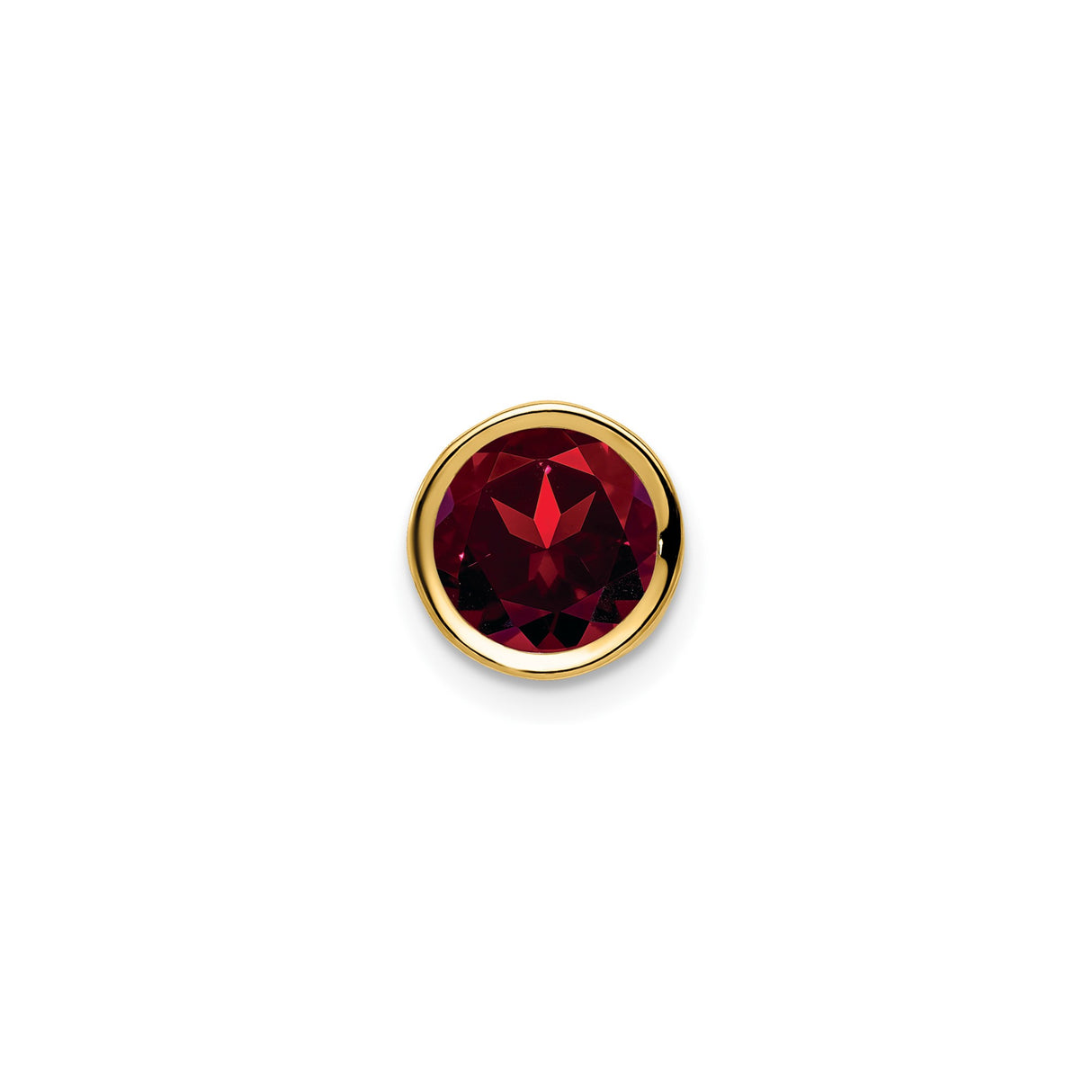 14k Yellow Gold Garnet Pendant with Star or Leaf Cut Bezel Setting, January Birthstone Jewelry