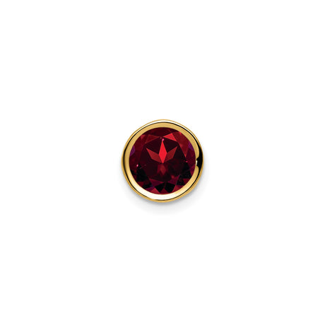 14k Yellow Gold Garnet Pendant with Star or Leaf Cut Bezel Setting, January Birthstone Jewelry