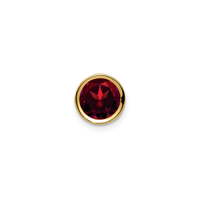 14k Yellow Gold Garnet Pendant with Star or Leaf Cut Bezel Setting, January Birthstone Jewelry