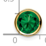 7mm Mount Saint Helens bezel Charm Pendant in Real 14k Yellow Gold
