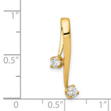 AA 2-3.0mm Diamond Chain Slide Charm Pendant in Real 14k Yellow Gold