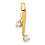 AAA 2-3.0mm Diamond Chain Slide Charm Pendant in Real 14k Yellow Gold