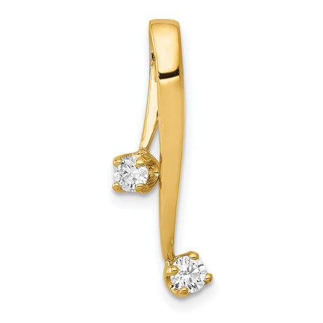 AA 2-3.0mm Diamond Chain Slide Charm Pendant in Real 14k Yellow Gold