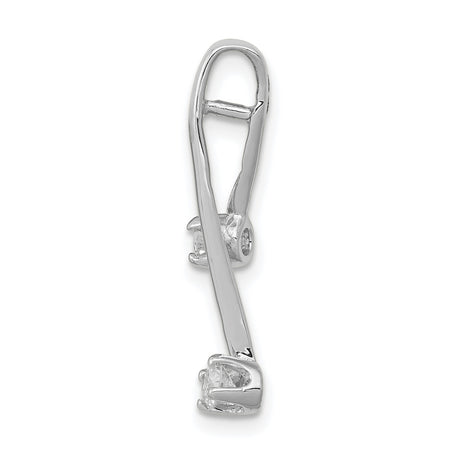 AA 2-3.0mm Diamond Chain Slide Charm Pendant in Real 14k White Gold