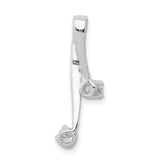 AA 2-3.0mm Diamond Chain Slide Charm Pendant in Real 14k White Gold