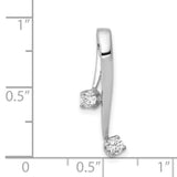 AA 2-3.0mm Diamond Chain Slide Charm Pendant in Real 14k White Gold