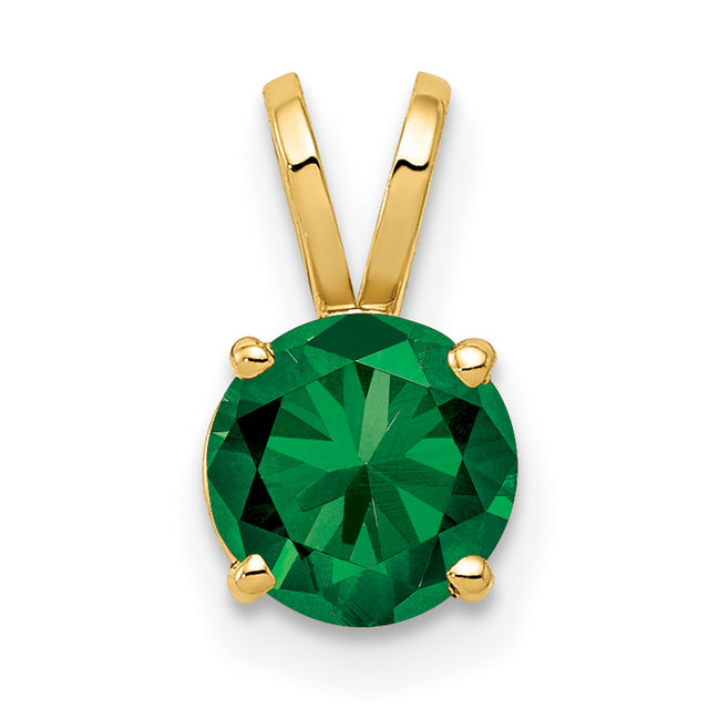 6mm Mount Saint Helens Charm Pendant in Real 14k Yellow Gold