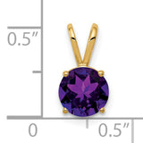 Amethyst Charm Pendant in Real 14k Yellow Gold