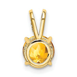 14k Yellow Gold Pendant with Citrine, Minimalist Solitaire Design, November Birthstone Jewelry