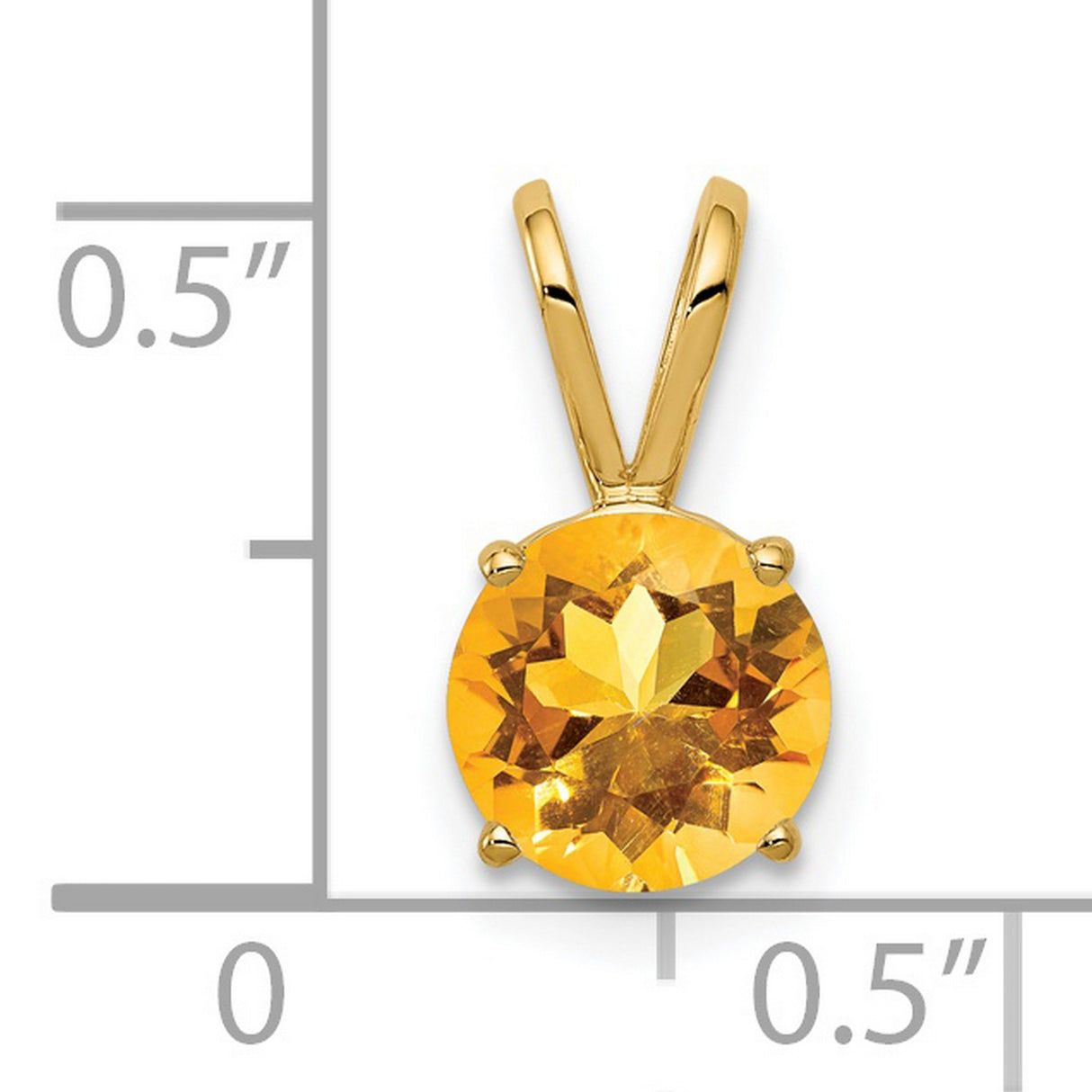 14k Yellow Gold Pendant with Citrine, Minimalist Solitaire Design, November Birthstone Jewelry