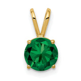 7mm Mount Saint Helens Charm Pendant in Real 14k Yellow Gold