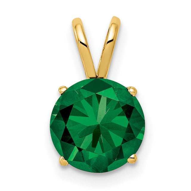 8mm Mount Saint Helens Charm Pendant in Real 14k Yellow Gold