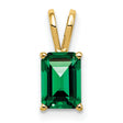 8x6mm Emerald Cut Mount Saint Helens Charm Pendant in Real 14k Yellow Gold