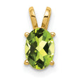 7x5mm Oval Peridot Charm Pendant in Real 14k Yellow Gold