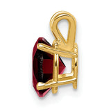 8x6mm Oval Garnet Charm Pendant in Real 14k Yellow Gold