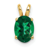 8x6mm Oval Mount Saint Helens Charm Pendant in Real 14k Yellow Gold