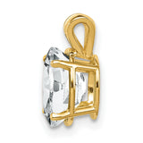 9x7mm Oval Cubic Zirconia Charm Pendant in Real 14k Yellow Gold