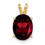 9x7mm Oval Garnet Charm Pendant in Real 14k Yellow Gold