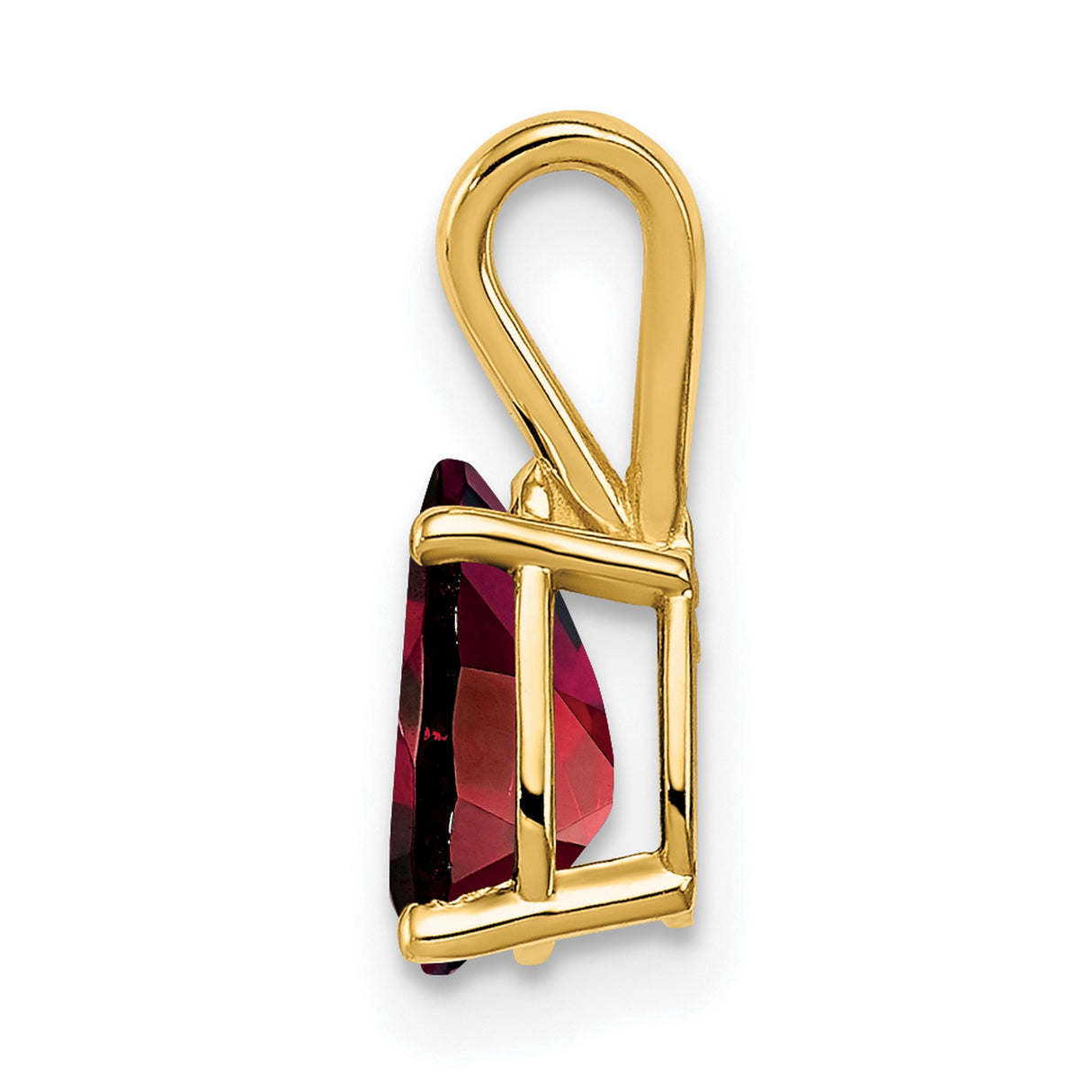 8x5mm Pear Garnet Charm Pendant in Real 14k Yellow Gold