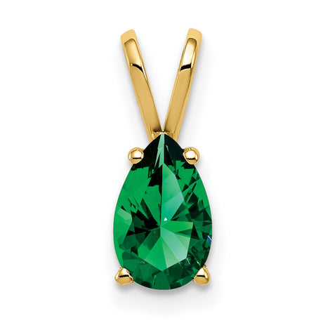 8x5mm Pear Mount Saint Helens Charm Pendant in Real 14k Yellow Gold