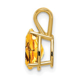 9x6mm Pear Citrine Charm Pendant in Real 14k Yellow Gold
