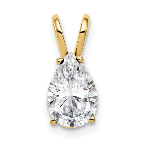 9x6mm Pear Cubic Zirconia Charm Pendant in Real 14k Yellow Gold