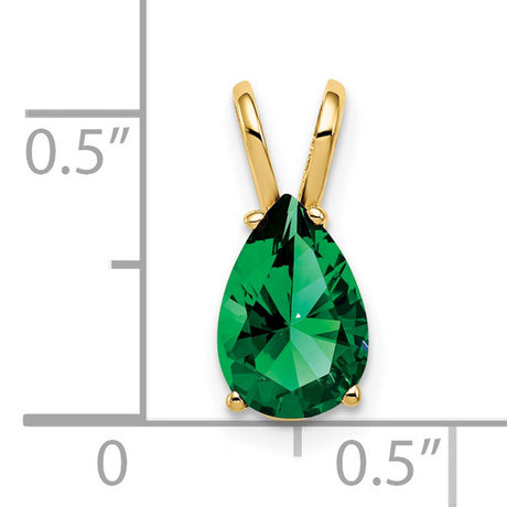 9x6mm Pear Mount Saint Helens Charm Pendant in Real 14k Yellow Gold