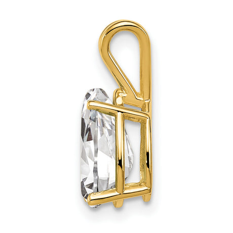 10x7mm Pear Cubic Zirconia Charm Pendant in Real 14k Yellow Gold