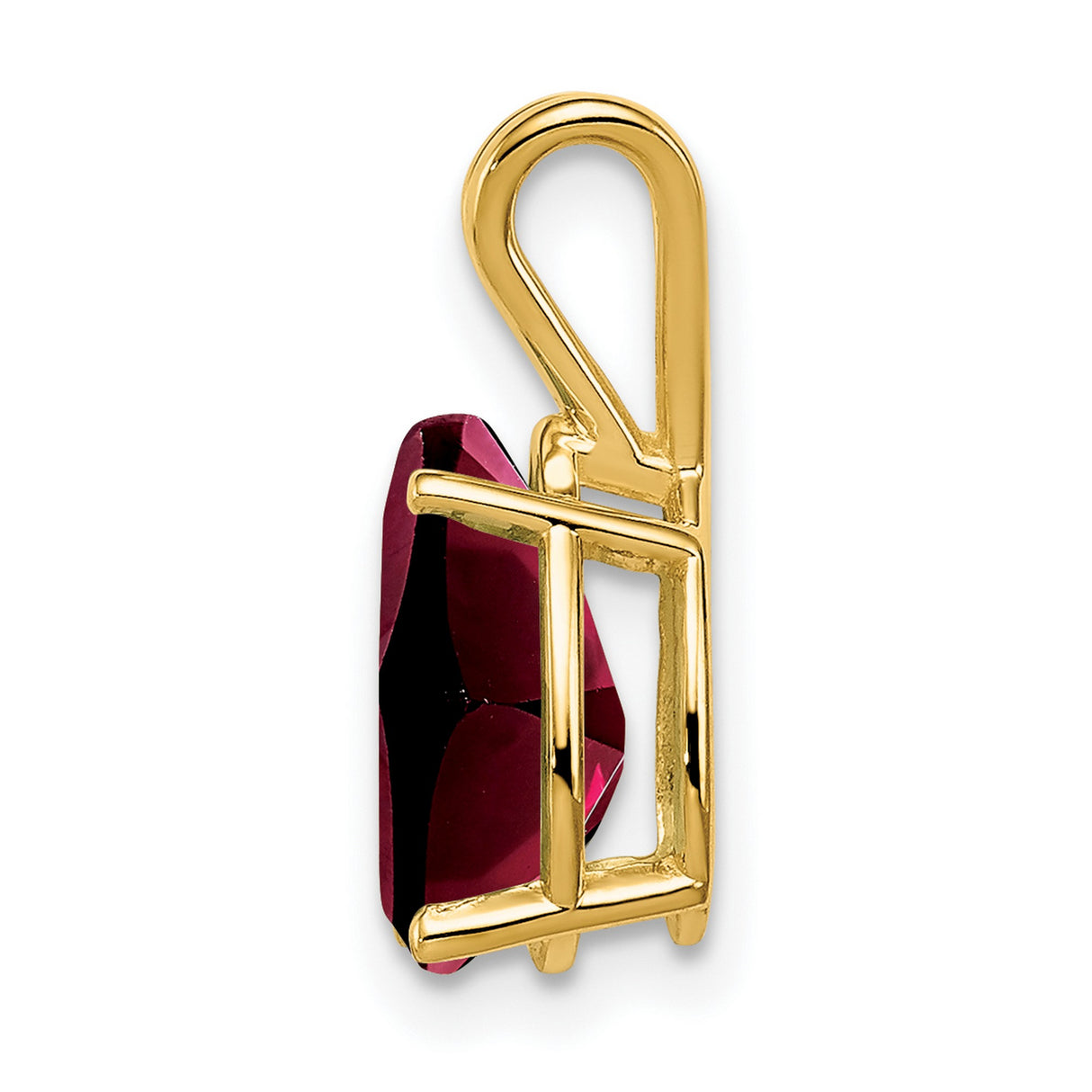10x7mm Pear Garnet Charm Pendant in Real 14k Yellow Gold