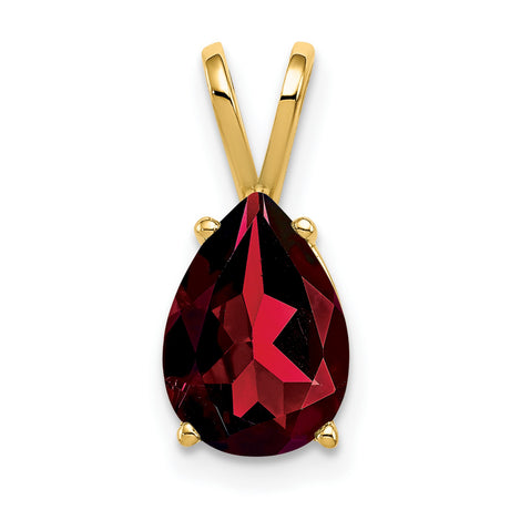 10x7mm Pear Garnet Charm Pendant in Real 14k Yellow Gold