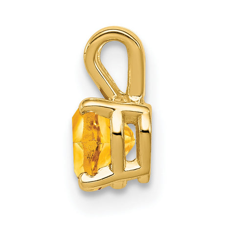 5mm Heart Citrine Charm Pendant in Real 14k Yellow Gold
