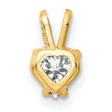 5mm Heart Cubic Zirconia Charm Pendant in Real 14k Yellow Gold