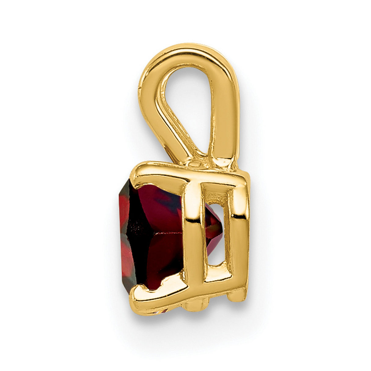 14k Yellow Gold Heart Pendant with Garnet Gemstone, Romantic Fine Jewelry Charm for Women