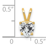 6mm Heart Cubic Zirconia Charm Pendant in Real 14k Yellow Gold