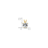 14k Yellow Gold Heart Pendant with Solitaire Cubic Zirconia, Romantic Jewelry for Women