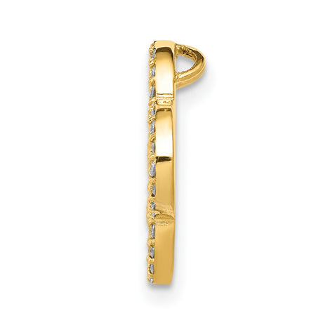 14k Yellow Gold Clover Pendant with Diamond Accents, Quatrefoil Design for Women