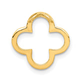 14k Yellow Gold Clover Pendant with Diamond Accents, Quatrefoil Design for Women
