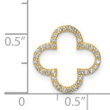 14k Yellow Gold Clover Pendant with Diamond Accents, Quatrefoil Design for Women