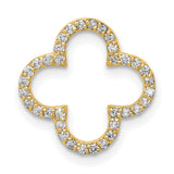 14k Yellow Gold Clover Pendant with Diamond Accents, Quatrefoil Design for Women