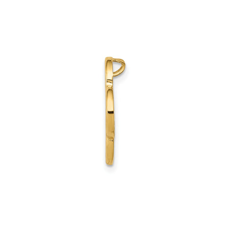 14k Yellow Gold Quatrefoil Pendant, Polished Modern Moorish Gothic Charm for Women