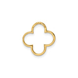 14k Yellow Gold Quatrefoil Pendant, Polished Modern Moorish Gothic Charm for Women