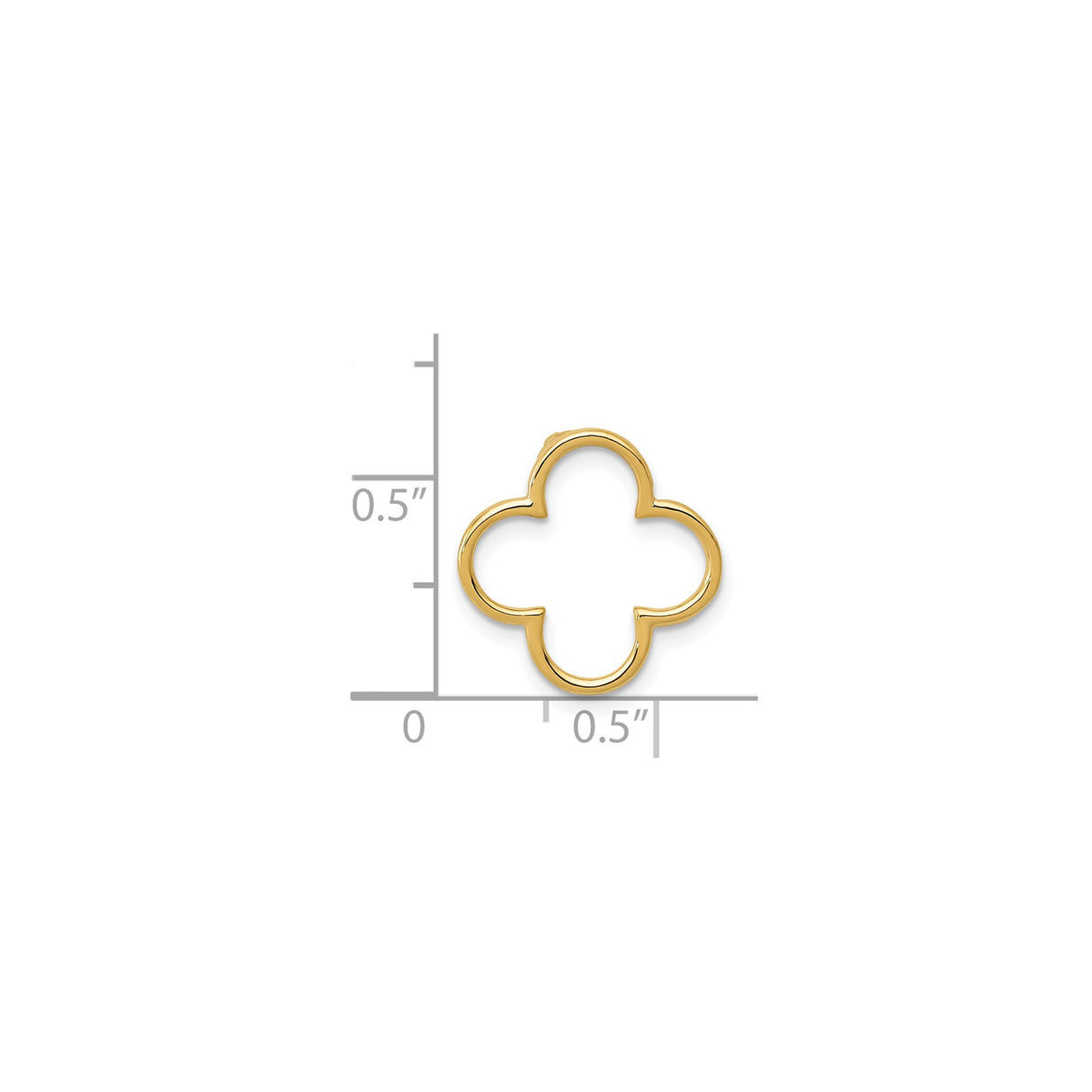 14k Yellow Gold Quatrefoil Pendant, Polished Modern Moorish Gothic Charm for Women