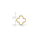 14k Yellow Gold Quatrefoil Pendant, Polished Modern Moorish Gothic Charm for Women