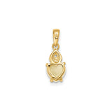 14k Yellow Gold Heart Pendant with Opal and Diamond Accent