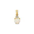 14k Yellow Gold Heart Pendant with Opal and Diamond Accent