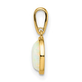 14k Yellow Gold Pendant with Lab Created Opal in Bezel Setting, Minimalist Modern Design